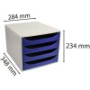 Exacompta ECOBOX boîte à tiroirs avec 4 tiroirs bleu nuit 34,8x28,4x23,4 cm