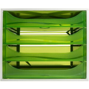 Exacompta OBOX boîte à tiroirs 4 tiroirs vert pomme 348x284x234 mm
