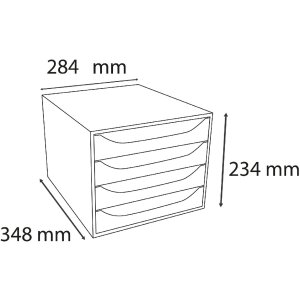 Exacompta OBOX boîte à tiroirs 4 tiroirs vert pomme 348x284x234 mm