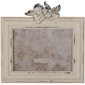 Clayre & Eef Cadre photo 2F0879 blanc 24x5x24 cm -...