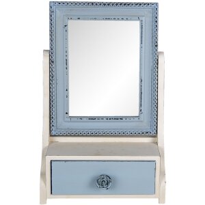 Clayre & Eef 62S242 Miroir sur pied bleu 25x14x38 cm
