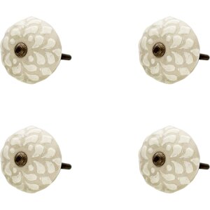 Clayre & Eef 64877 Bouton de porte, set de 4, beige...