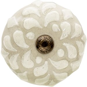 Clayre & Eef 64877 Bouton de porte, set de 4, beige Ø 4x3 cm