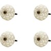 Clayre & Eef 64877 Bouton de porte, set de 4, beige Ø 4x3 cm