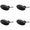 Clayre & Eef 64881 Bouton de porte, jeu de 4, noir 2x4x5 cm