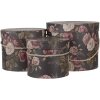 Clayre & Eef 65011 Boîte à chapeau, jeu de 3, noir Ø 23x20 cm