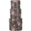 Clayre & Eef 65011 Boîte à chapeau, jeu de 3, noir Ø 23x20 cm