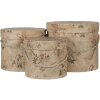 Clayre & Eef 65012 Boîte à chapeau, set de 3, beige Ø 23x20 cm