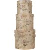 Clayre & Eef 65012 Boîte à chapeau, set de 3, beige Ø 23x20 cm