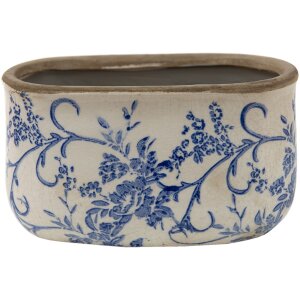 Clayre & Eef 6CE1398M Pot de fleurs pour intérieur Bleu, Blanc 17x10x10 cm
