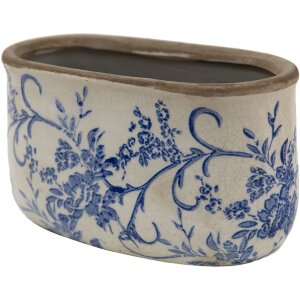 Clayre & Eef 6CE1398M Pot de fleurs pour intérieur Bleu, Blanc 17x10x10 cm