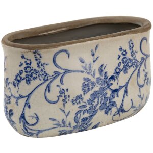 Clayre & Eef 6CE1398M Pot de fleurs pour intérieur Bleu, Blanc 17x10x10 cm