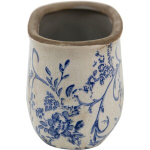Clayre & Eef 6CE1398M Pot de fleurs pour intérieur Bleu, Blanc 17x10x10 cm