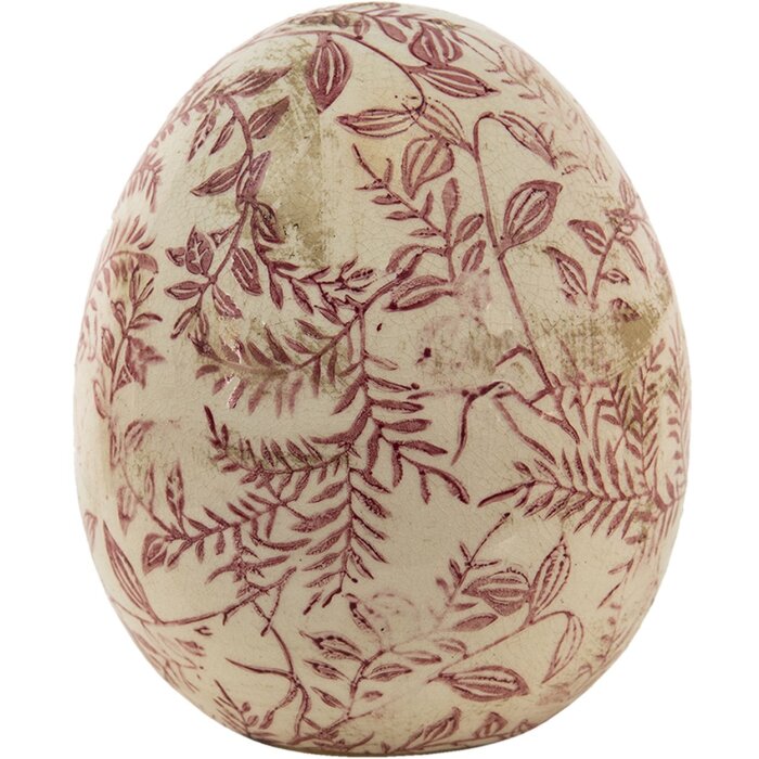 Clayre & Eef 6CE1402L Œuf décoratif rose, beige Ø 14x16 cm