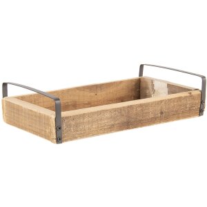 Clayre & Eef Plateau décoratif (set de 3) Marron 35x20x5 - 30x15x5 - 25x10x5 cm