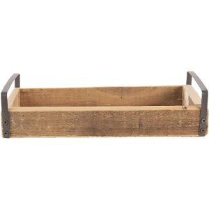 Clayre & Eef Plateau décoratif (set de 3) Marron 35x20x5 - 30x15x5 - 25x10x5 cm