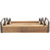 Clayre & Eef Plateau décoratif (set de 3) Marron 35x20x5 - 30x15x5 - 25x10x5 cm