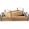 Clayre & Eef Plateau décoratif (set de 3) Marron 35x20x5 - 30x15x5 - 25x10x5 cm