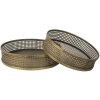 Clayre & Eef Plateau décoratif, set de 2, couleur cuivre Ø 45x10 - Ø 40x10 cm