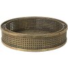 Clayre & Eef Plateau décoratif, set de 2, couleur cuivre Ø 45x10 - Ø 40x10 cm
