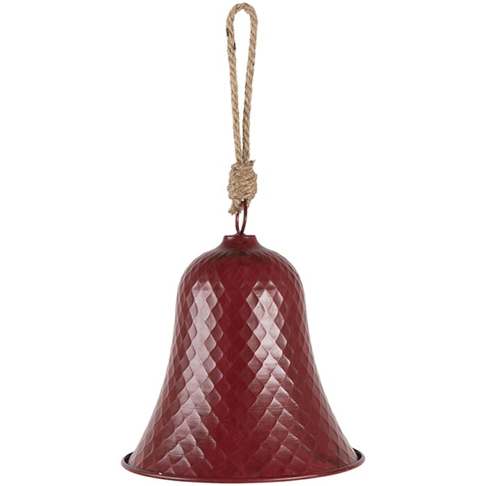 Clayre & Eef 6Y4606 Cloche de porte en fonte Sonnette rouge Ø 18x20 cm