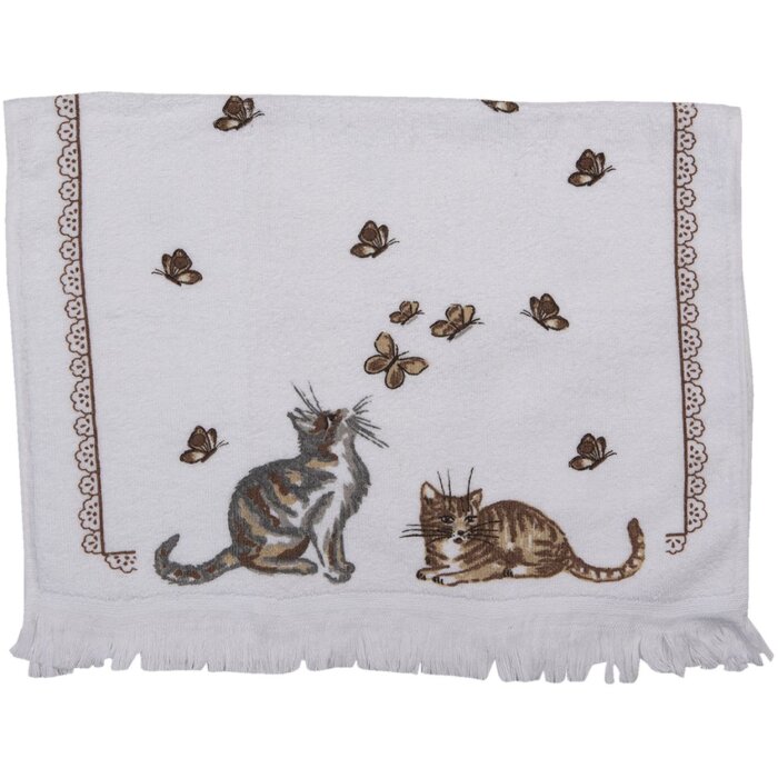 Clayre & Eef CT014 Serviette dinvité Blanc 40x66 cm