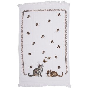 Clayre & Eef CT014 Serviette dinvité Blanc...