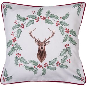 Clayre & Eef HCH21 Housse de coussin blanc, rouge...