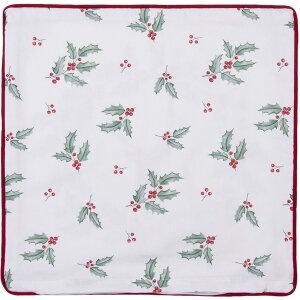Clayre & Eef HCH21 Housse de coussin blanc, rouge 40x40 cm