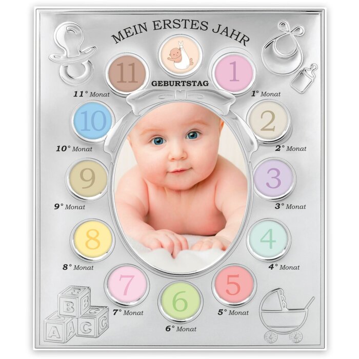 Cadre bébé ZEP 12 mois anniversaire - Ma première année 19,5x24 cm
