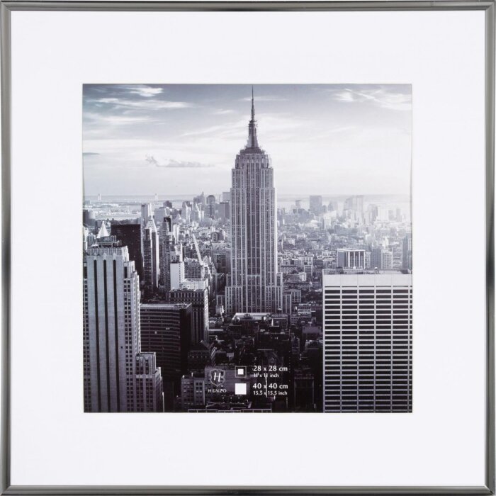Henzo cadre aluminium Manhattan gris 40x40 cm avec passe-partout 30x30 cm