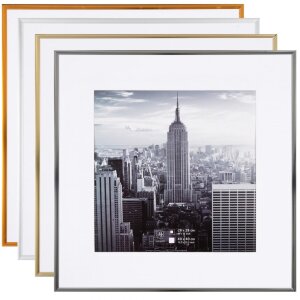 Henzo cadre aluminium Manhattan gris 40x40 cm avec passe-partout 30x30 cm