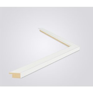 Walther cadre en bois Bilbao avec bord argenté 35x100 cm blanc verre antireflet