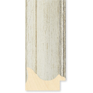 Marco de fotos de madera Vigo 42x59,4 cm blanco con borde plateado y cristal antirreflejo