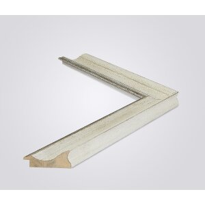 Walther cadre en bois Vigo 61x91,5 cm blanc avec bord argenté verre antireflet