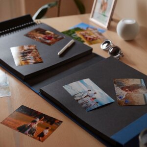 HNFD Album photo XL Lona 1000 photos noir 34,5x33 cm 168 pages noires