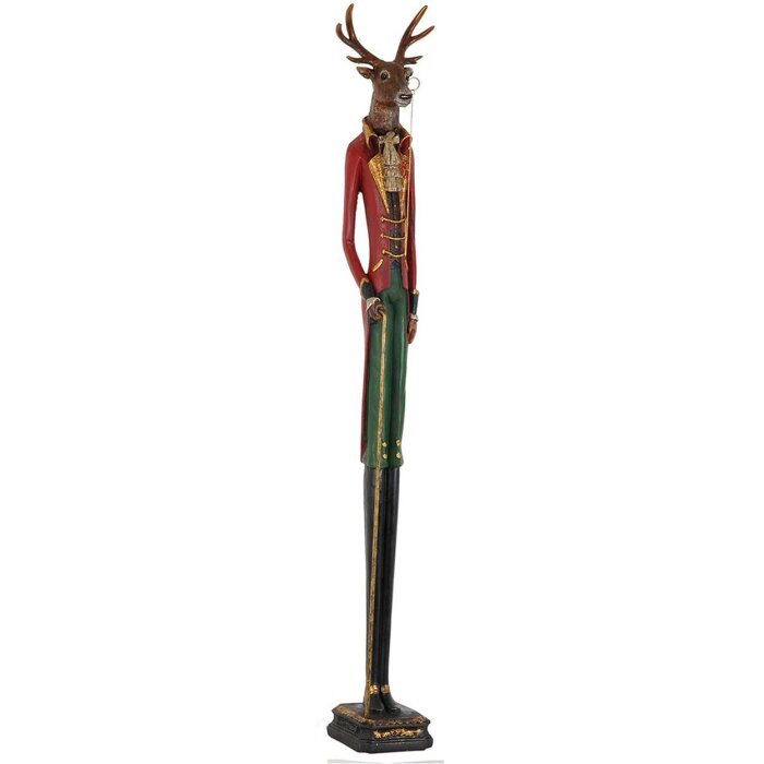 Clayre & Eef 4PR0008 Décoration de Noël Cerf rouge 12x12x92 cm