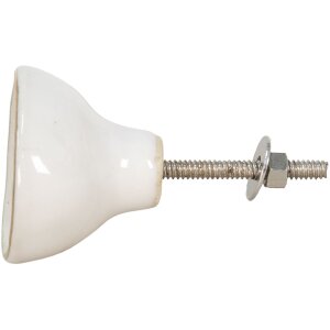 Clayre & Eef 65047 Bouton de porte blanc 4x4x7 cm