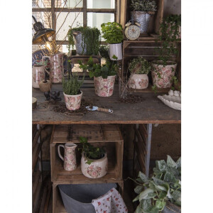 Clayre & Eef 6CE1409L Pot de fleurs pour lintérieur Rose Ø 16x16 cm