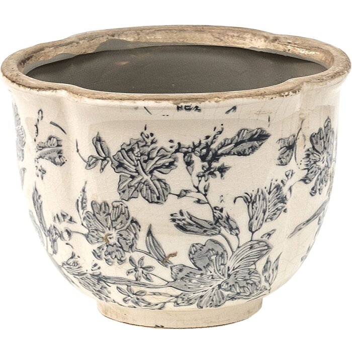 Clayre & Eef 6CE1450S Pot de fleurs pour intérieur Gris, Beige Ø 16x12 cm