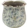 Clayre & Eef 6CE1455L Pot de fleurs pour intérieur Gris, Beige Ø 17x16 cm
