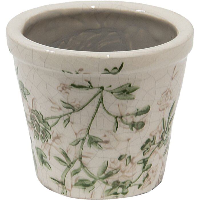 Clayre & Eef 6CE1457XS Pot de fleurs pour lintérieur Vert, brun, beige Ø 8x7 cm