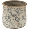 Clayre & Eef 6CE1459L Pot de fleurs pour intérieur Gris, Beige Ø 17x16 cm