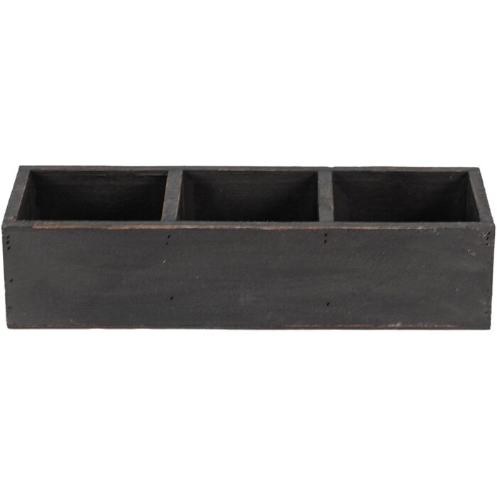 Clayre & Eef 6H1987Z Caisse en bois noir 33x12x7 cm