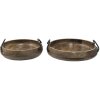 Clayre & Eef 6H2140 Plateau décoratif brun Ø 36x12 - Ø 29x11 cm