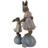 Clayre & Eef 6PR3537 Décoration Lapin rose, beige 10x6x17 cm