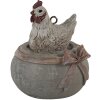 Clayre & Eef 6PR3562 Pendentif Bijoux Poulet Blanc, Marron, Vert 6x5x6 cm
