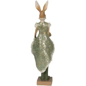 Clayre & Eef 6PR3592 Déco Lapin Vert, Marron, Beige 11x8x33 cm