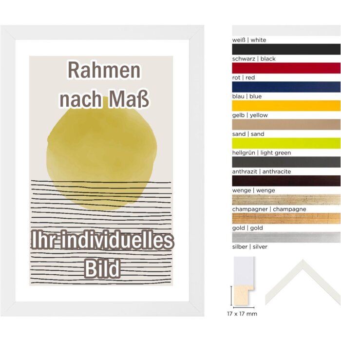 Walther cadre en bois Barcelona profilé bloc 2 types de verre