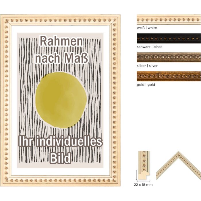 Cadre baroque en bois Walther Elche 2 types de verre et tailles spéciales